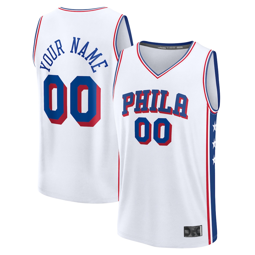 Trusc Custom P.76ers White Fast Break Jerseys - Association Edition