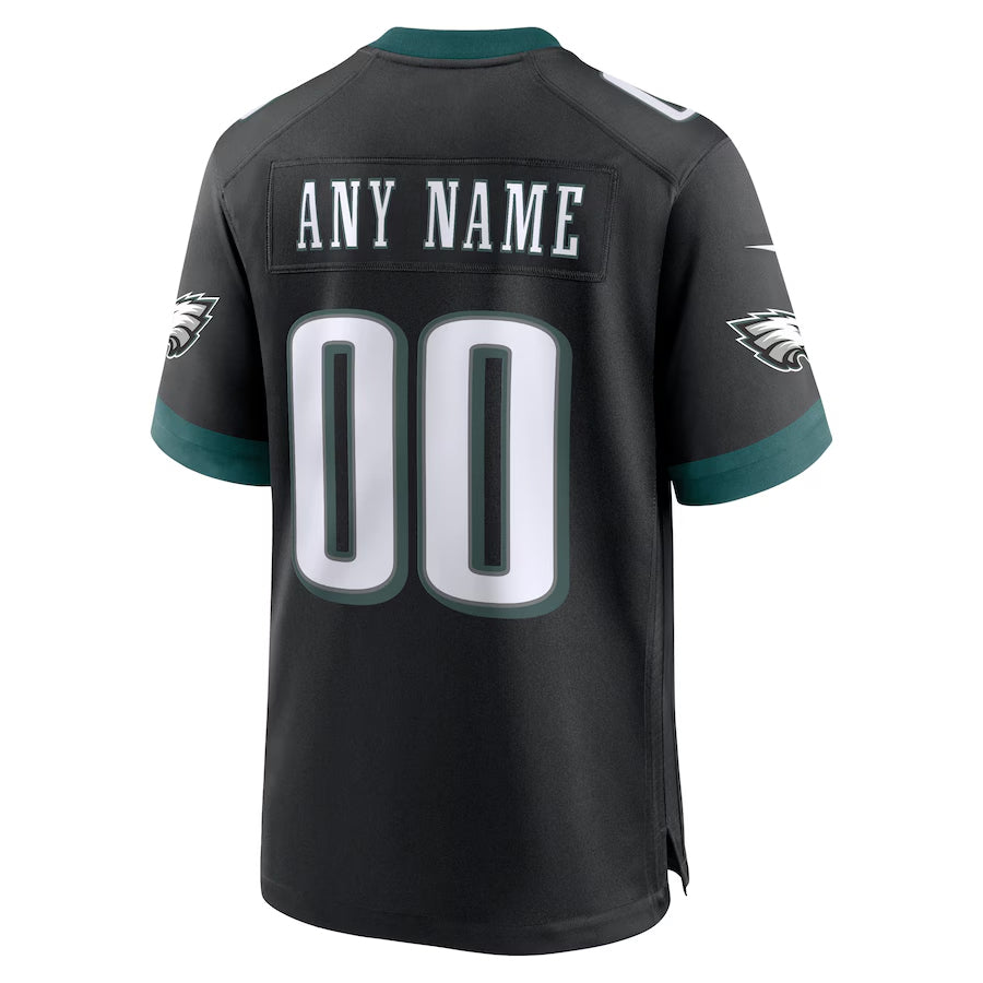 Trusc Custom P.Eagles Black Stitched Alternate Game Stitched Jerseys