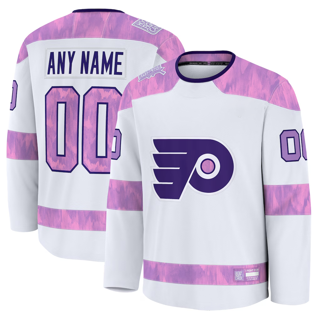 Trusc Custom P.Flyers White 2024 Hockey Fights Cancer Practice Jerseys
