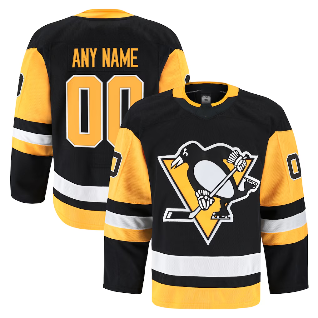 Trusc Custom P.Penguins Black Home Authentic Pro Jerseys