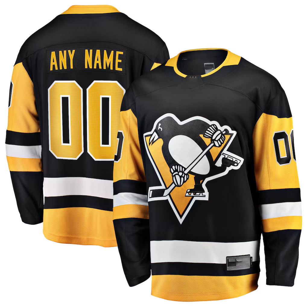 Trusc Custom P.Penguins Black Home Breakaway Jerseys