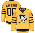 Trusc Custom P.Penguins Gold Alternate Authentic Pro Jerseys