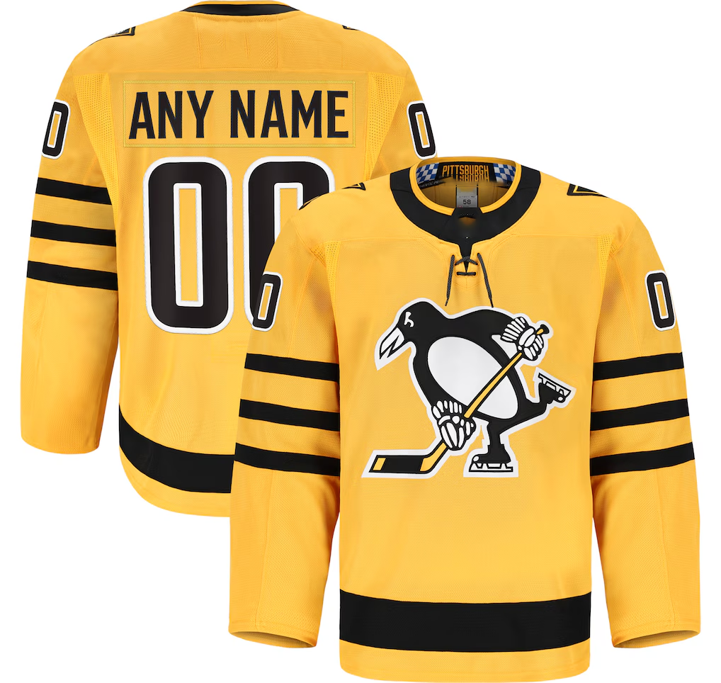 Trusc Custom P.Penguins Gold Alternate Authentic Pro Jerseys