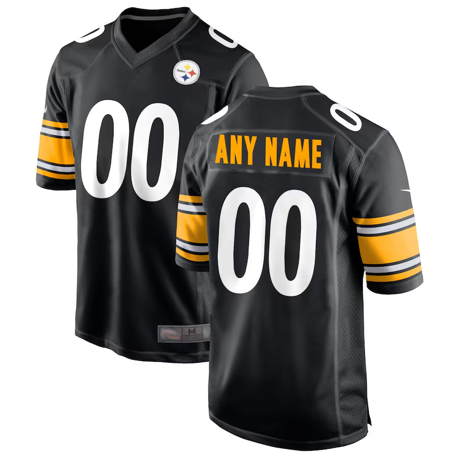 Trusc Custom P.Steelers Black Home Game Stitched Jerseys