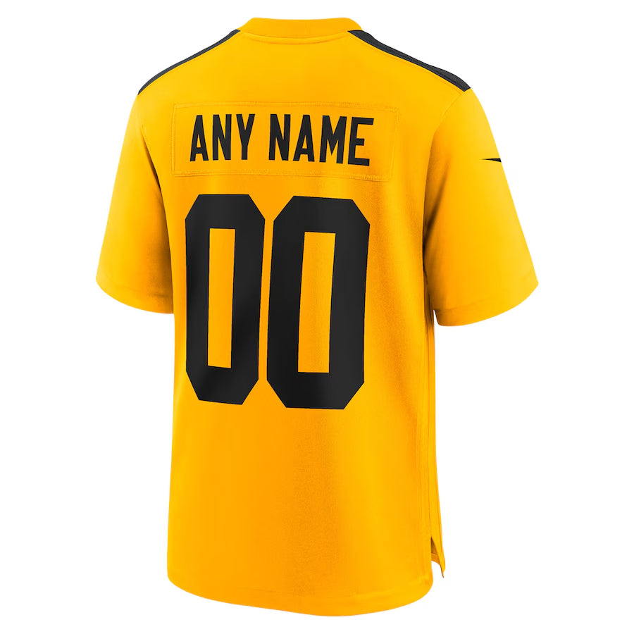 Trusc Custom P.Steelers Gold Alternate Game Stitched Jerseys