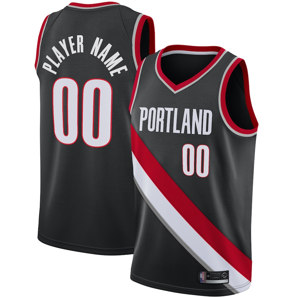 Trusc Custom PT.Blazers Black 2020-2021 Swingman Jerseys - Icon Edition