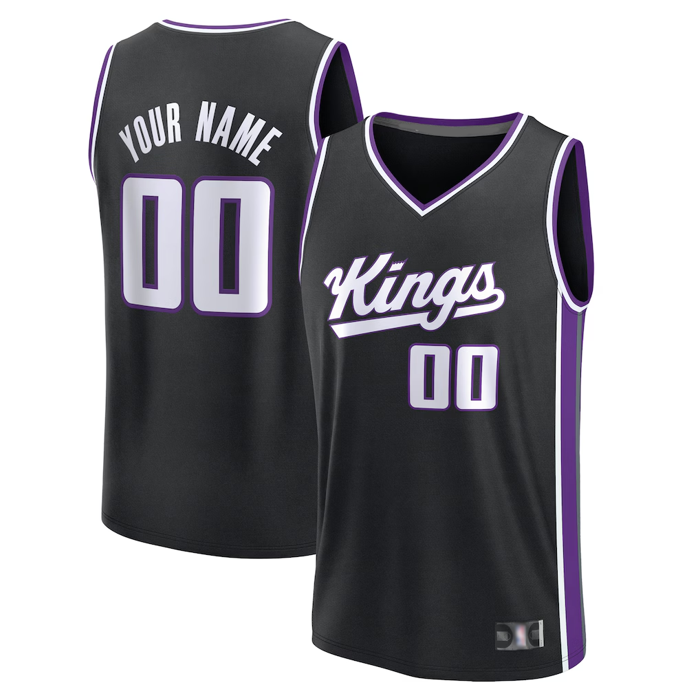 Trusc Custom S.Kings Fanatics Black Fast Break Jerseys - Icon Edition