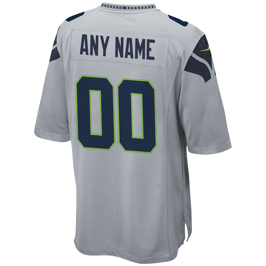 Trusc Custom S.Seahawks Gray Alternate Game Stitched Jerseys