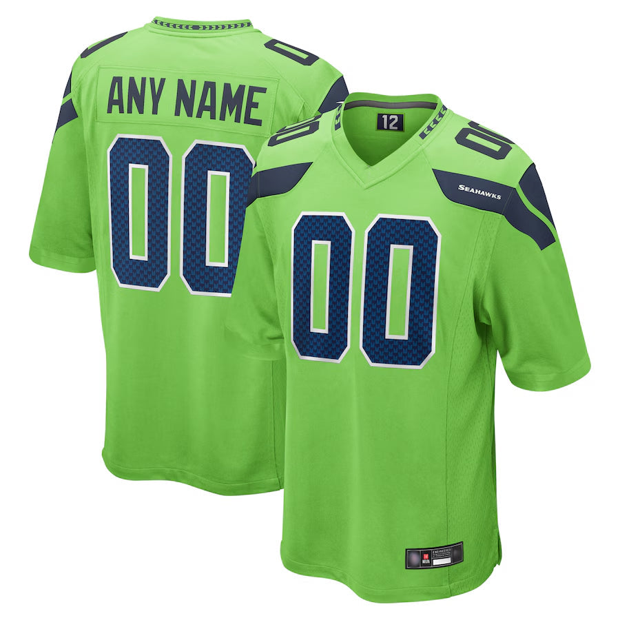 Trusc Custom S.Seahawks Neon Green Alternate Game Stitched Jerseys