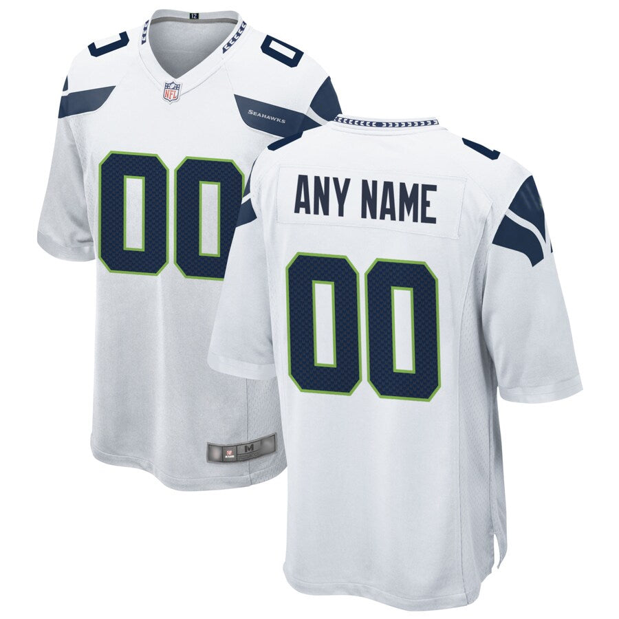 Trusc Custom S.Seahawks White Home Game Stitched Jerseys