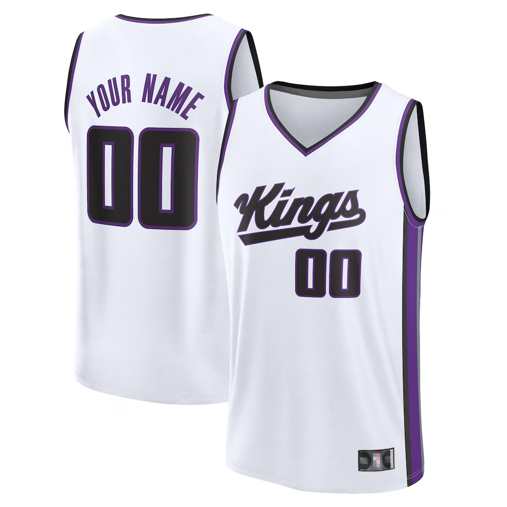 Trusc Custom S.kings Fanatics White Fast Break Jerseys - Association Edition