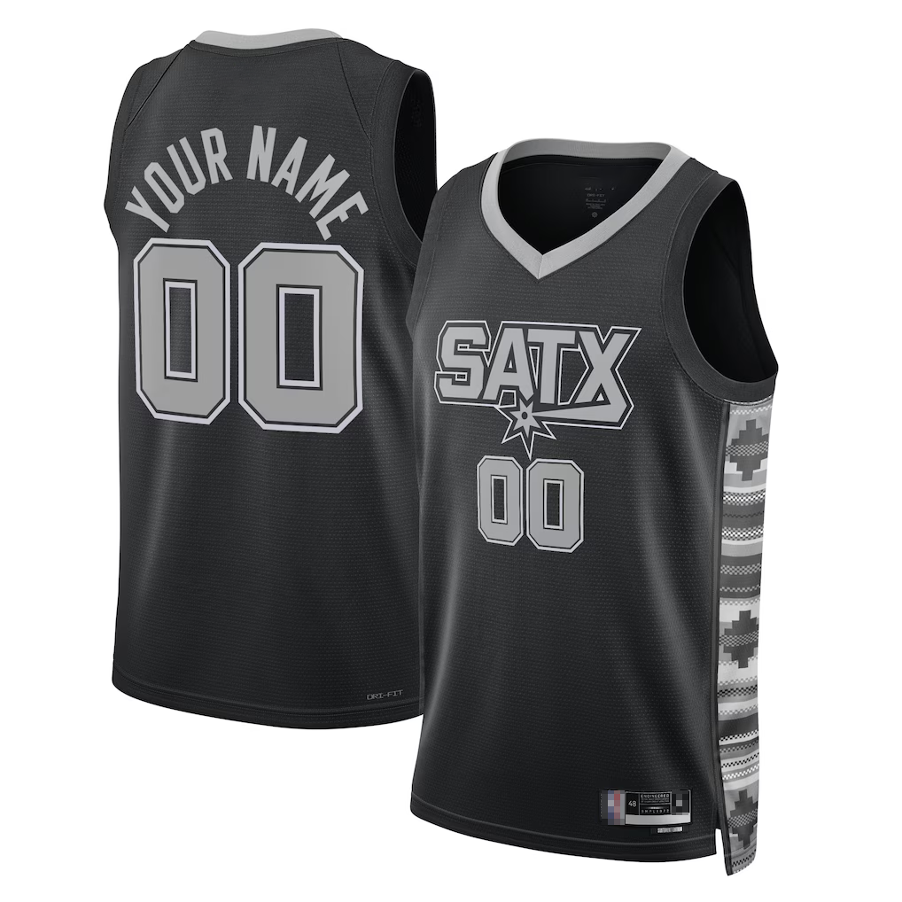 Trusc Custom SA.Spurs Black 2022-2023 Swingman Jerseys - Statement Edition