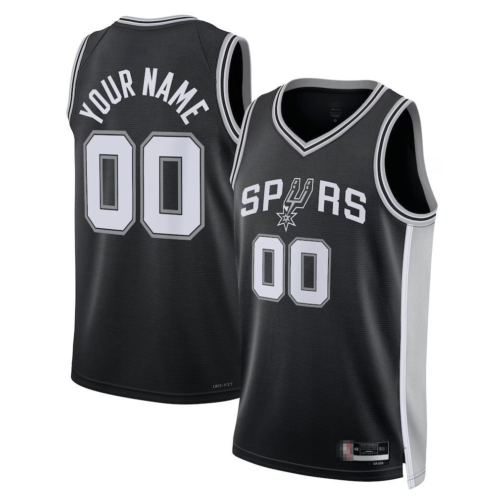 Trusc Custom SA.Spurs Black Swingman Jerseys - Icon Edition