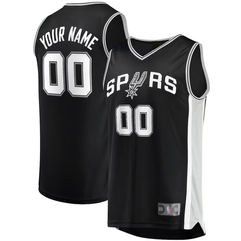 Trusc Custom SA.Spurs Fanatics Black Fast Break Replica Jerseys - Icon Edition