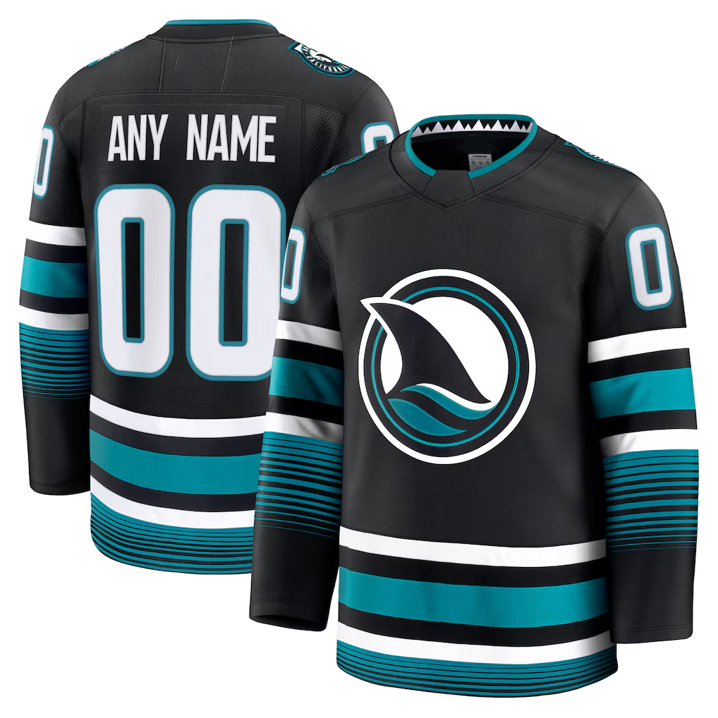 Trusc Custom S.Jose Sharks Black Alternate Premium Jerseys
