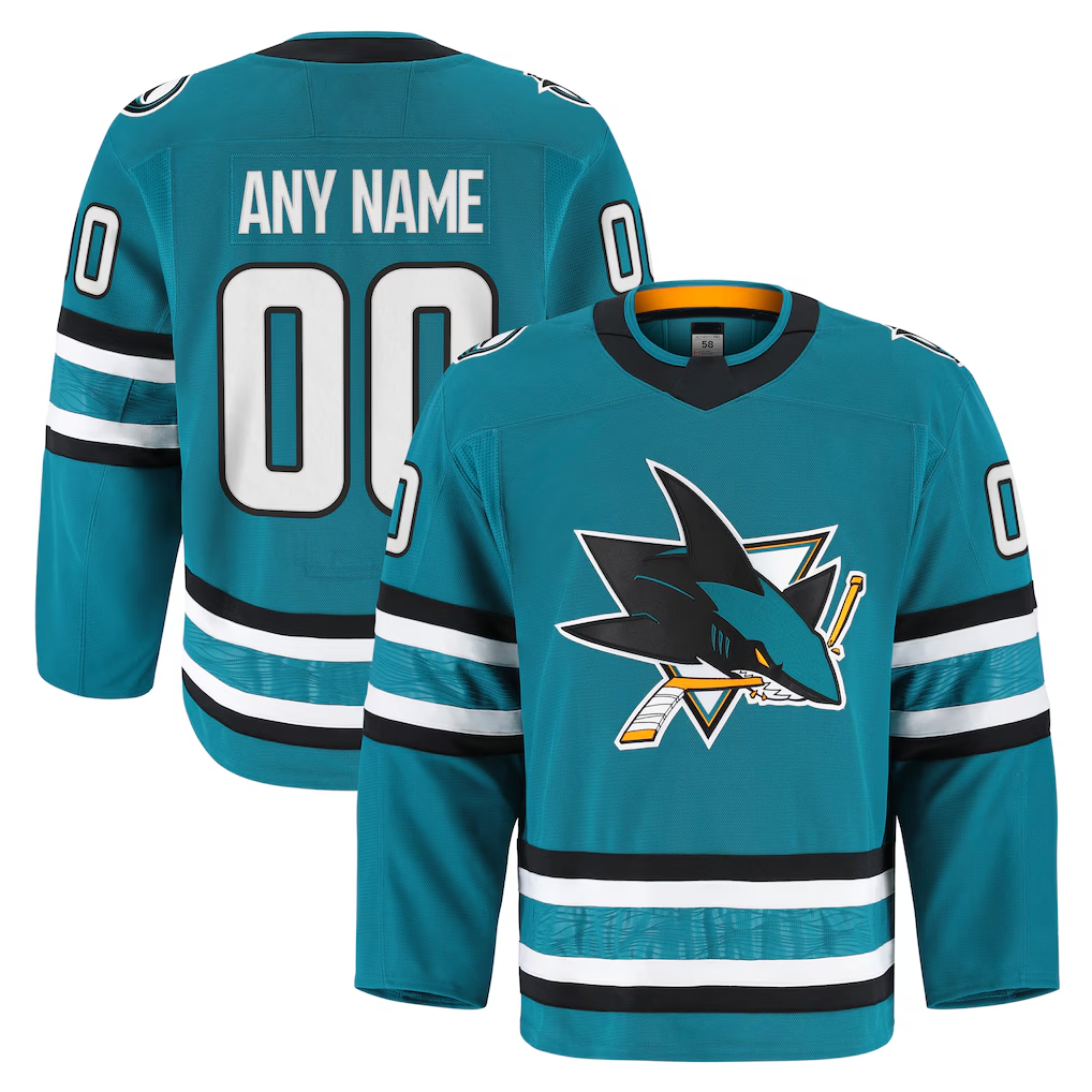 Trusc Custom S.Jose Sharks Teal Home Authentic Pro Jerseys