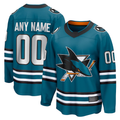 Trusc Custom S.Jose Sharks Teal Home Breakaway Jerseys