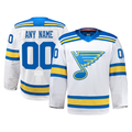 Trusc Custom St.L.Blues White Away Authentic Pro Jerseys