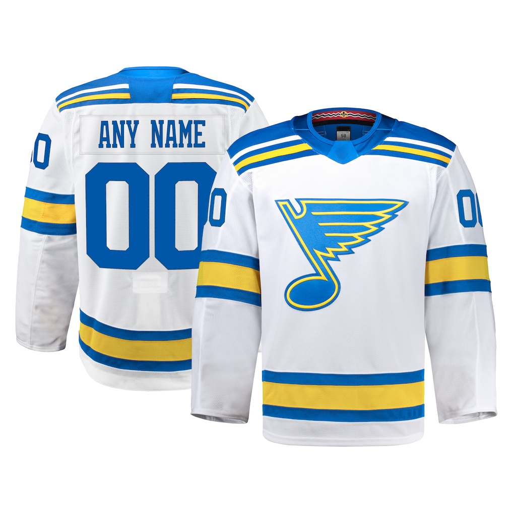 Trusc Custom St.L.Blues White Away Authentic Pro Jerseys