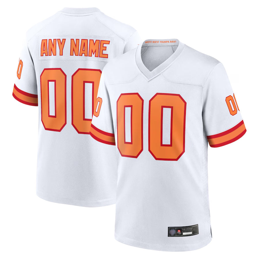 Trusc Custom TB.Buccaneers 50th Season White Home Game Stitched Jerseys