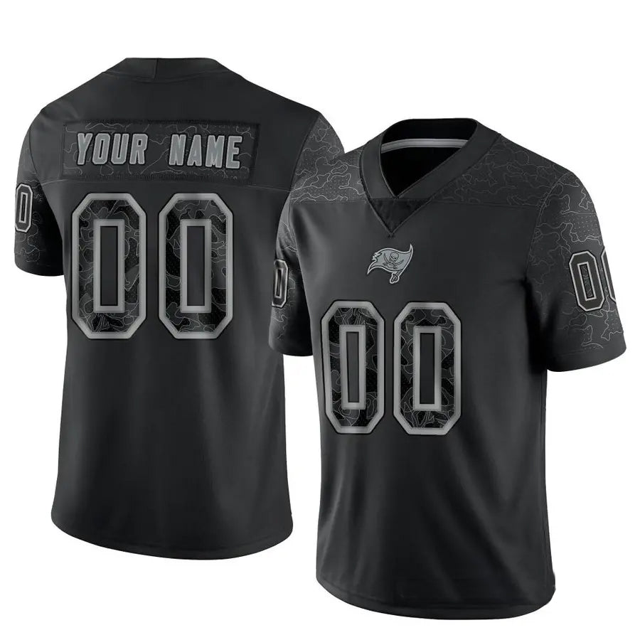 Trusc Custom TB.Buccaneers Black RFLCTV Limited Stitched Jerseys