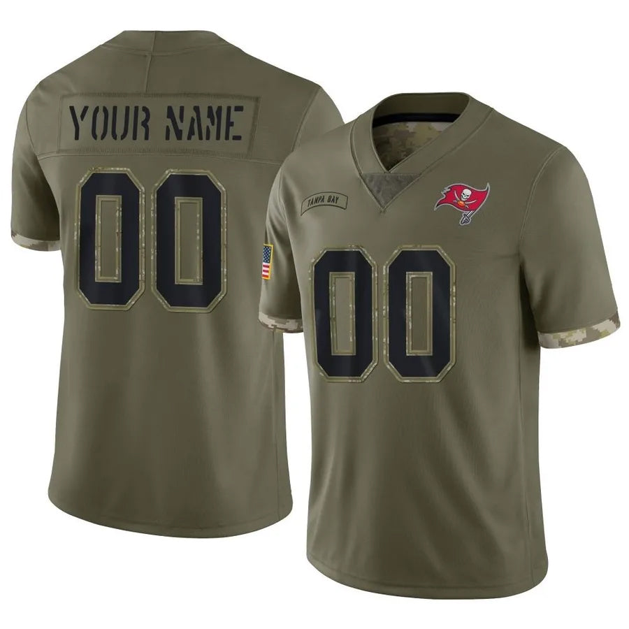 Trusc Custom TB.Buccaneers Salute To Service Olive Stitched Jerseys