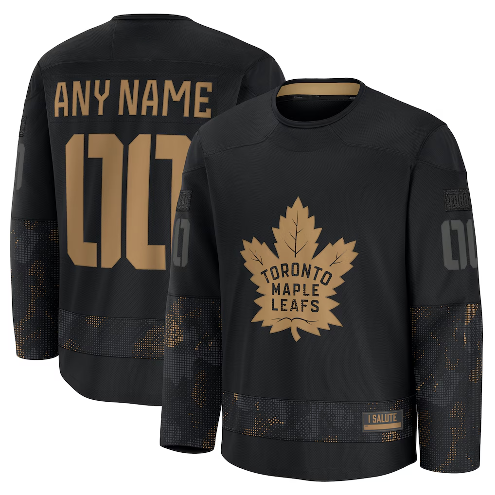 Trusc Custom T.Maple Leafs Black 2024 Military Appreciation Practice Jerseys