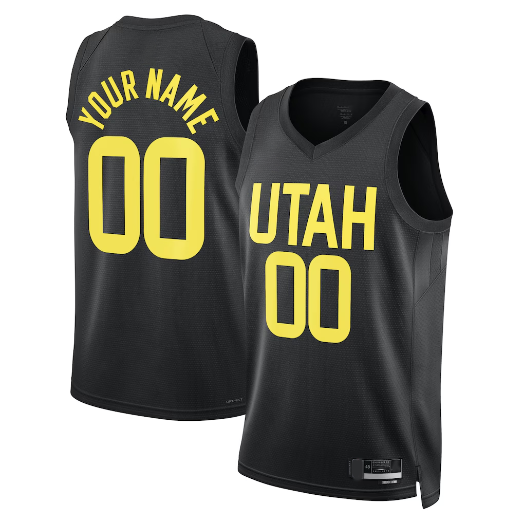 Trusc Custom U.Jazz Black 2022-2023 Swingman Jerseys- Statement Edition