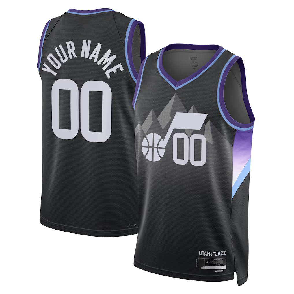 Trusc Custom U.Jazz Black 2025 Swingman Jerseys - Statement Edition