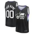 Trusc Custom U.Jazz Fanatics Black Fast Break Jerseys - Statement Editio