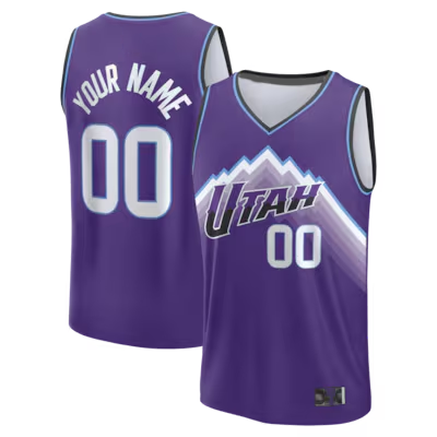 Trusc Custom U.Jazz Fanatics Purple Fast Break Replica Custom Jerseys - Icon Edition