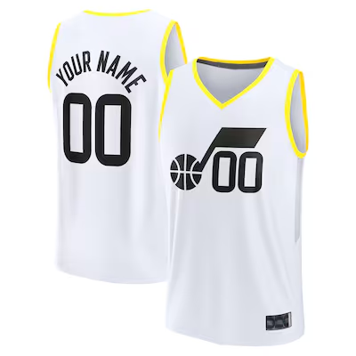 Trusc Custom U.Jazz Fanatics White Fast Break Replica Jerseys - Association Edition -1