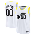 Trusc Custom U.Jazz Fanatics White Fast Break Replica Jerseys - Association Edition -1