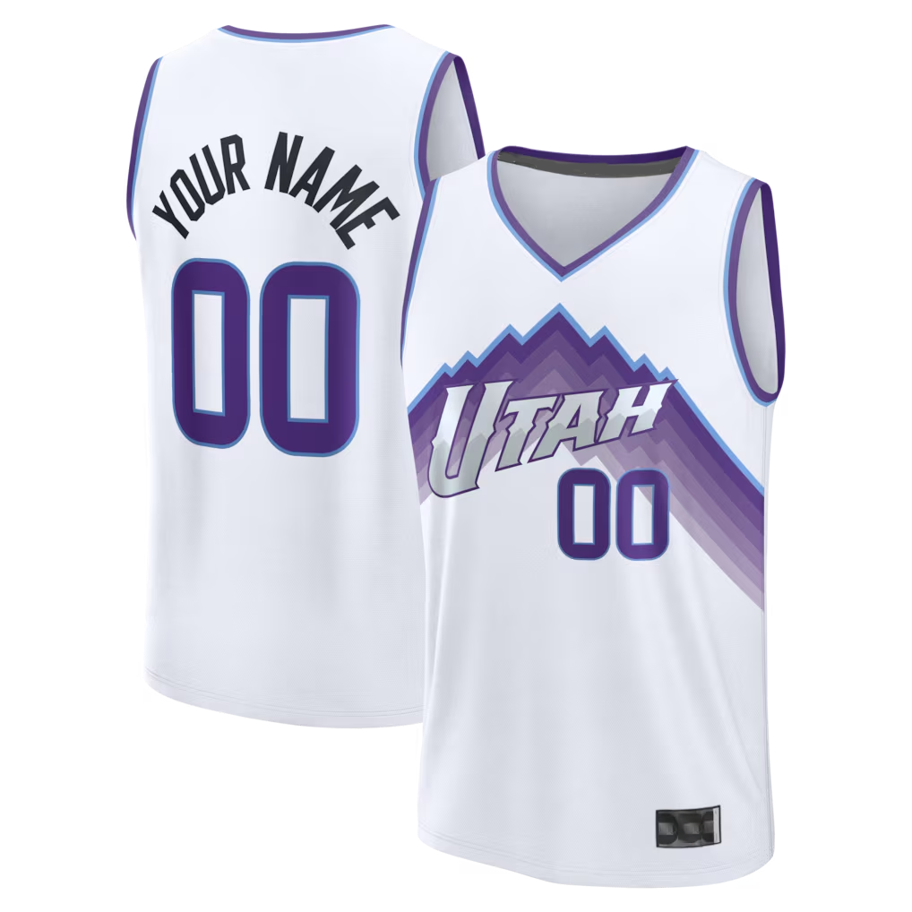 Trusc Custom U.Jazz Fanatics White Fast Break Replica Jerseys - Association Edition