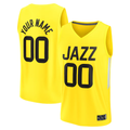 Trusc Custom U.Jazz Fanatics Yellow Fast Break Replica Jerseys - Icon Edition