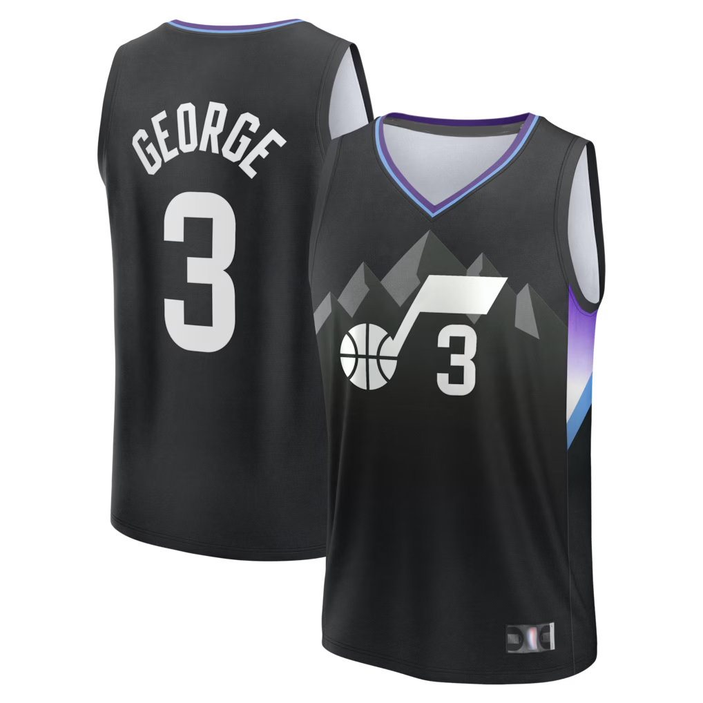 Trusc U.Jazz #3 Keyonte George Fanatics Black Fast Break Replica Jerseys - Statement Edition