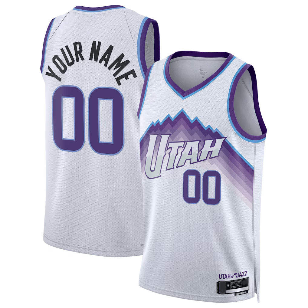 Trusc Custom U.Jazz White Swingman Jerseys - Association Edition