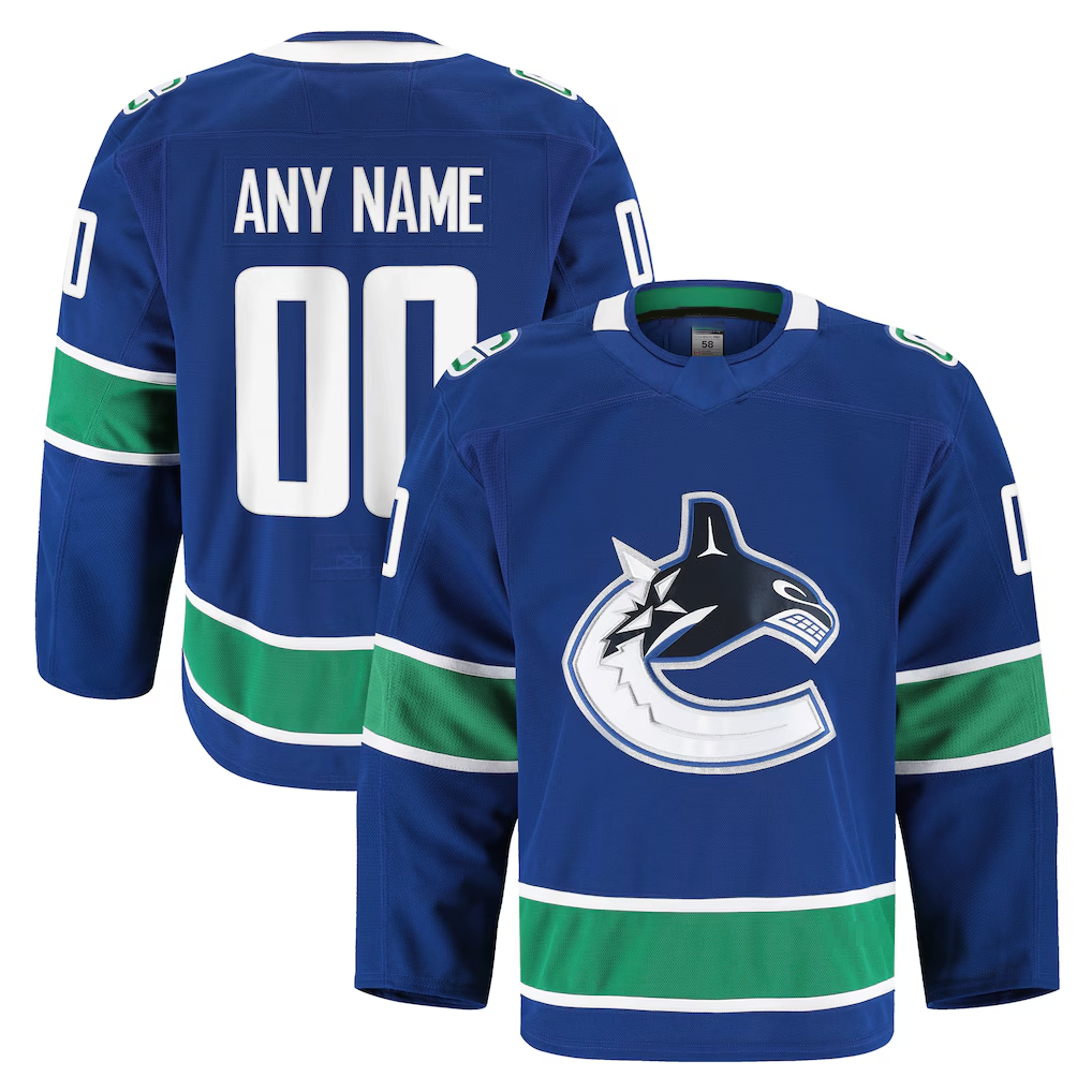 Trusc Custom V.Canucks Blue Home Authentic Pro Jerseys