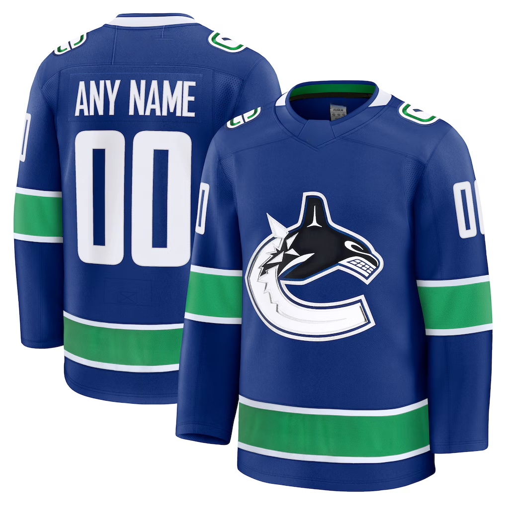 Trusc Custom V.Canucks Blue Home Premium Jerseys