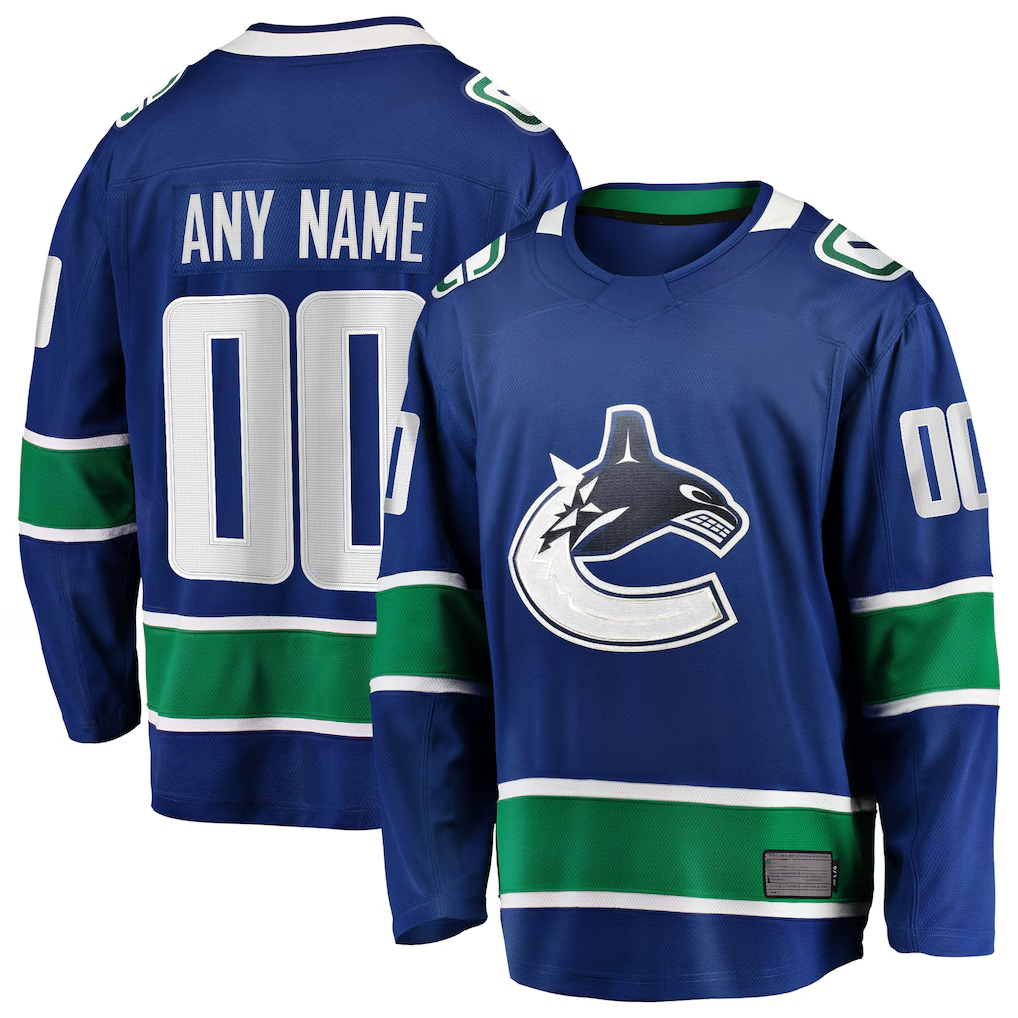 Trusc Custom V.Canucks Blue Home Team Breakaway Jerseys