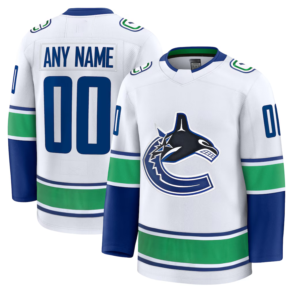 Trusc Custom V.Canucks White Away Premium Jerseys