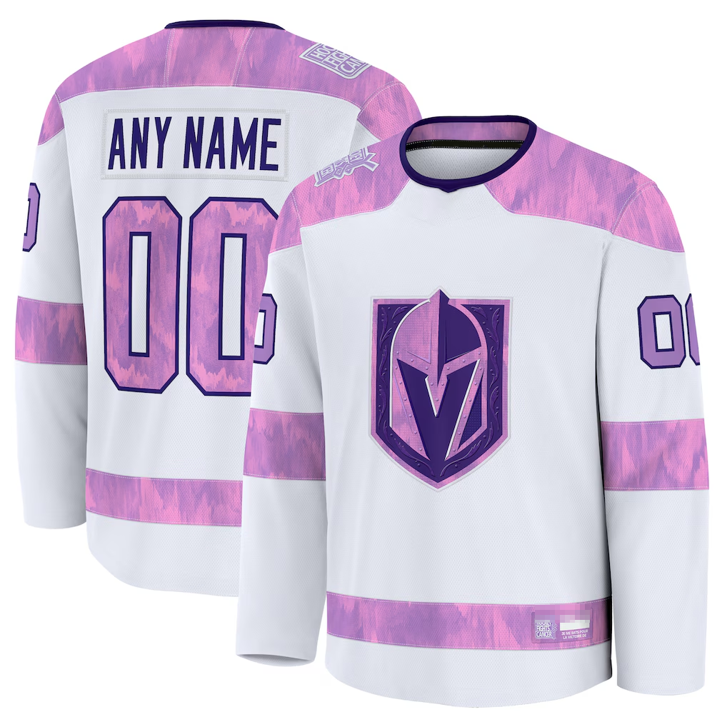 Trusc Custom V.Golden Knights White 2024 Hockey Fights Cancer Practice Jerseys