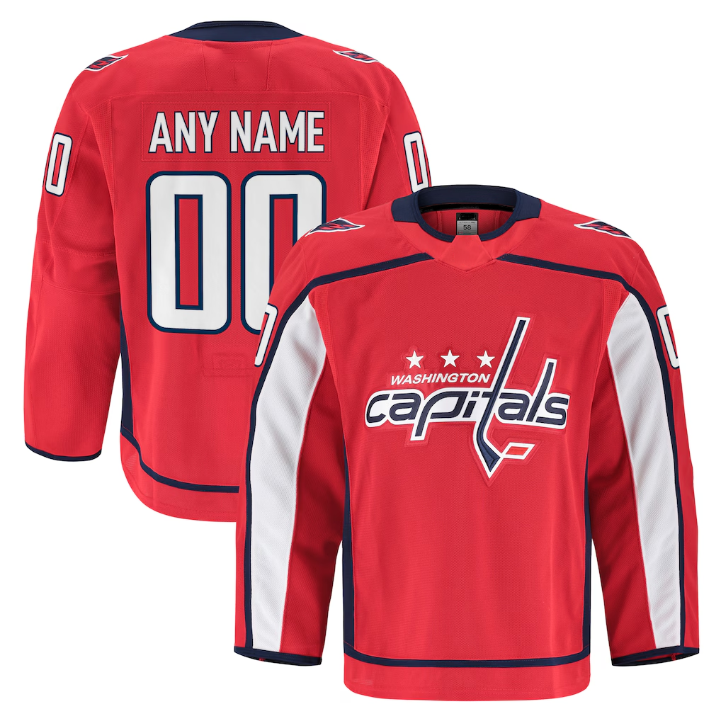 Trusc Custom W.Capitals Red Home Authentic Pro Jerseys