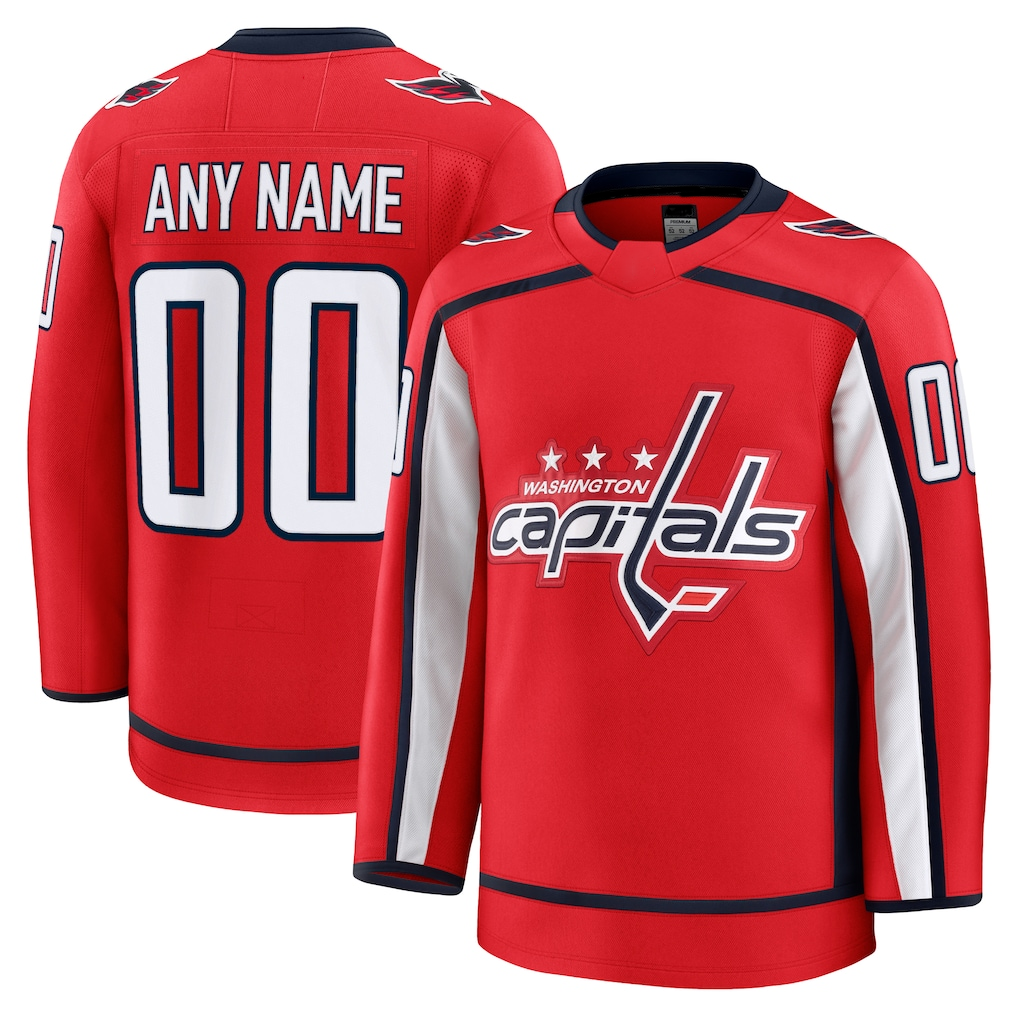 Trusc Custom W.Capitals Red Home Premium Jerseys