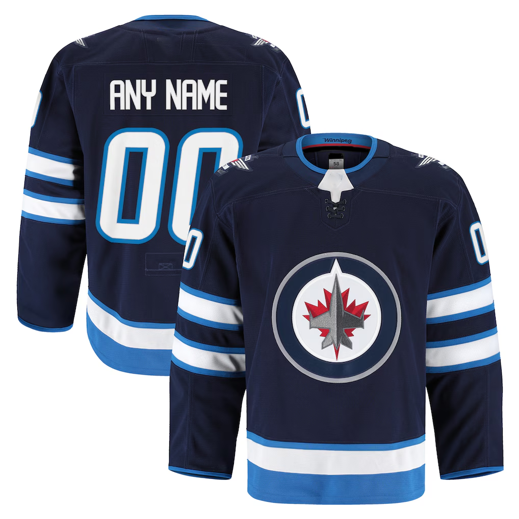 Trusc Custom W.Jets Navy Home Authentic Pro Jerseys