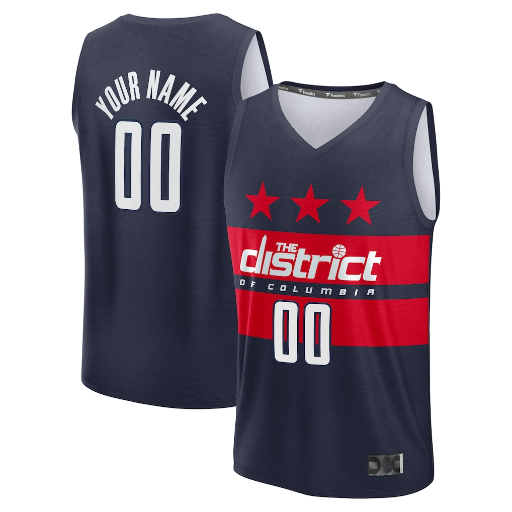 Trusc Custom W.Wizards Navy Fast Break Jerseys - Statement Edition