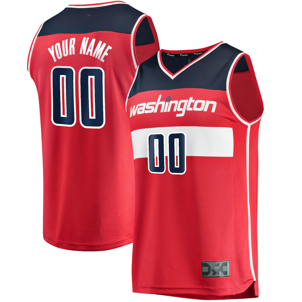 Trusc Custom W.Wizards Red Fast Break Replica Jerseys - Icon Edition