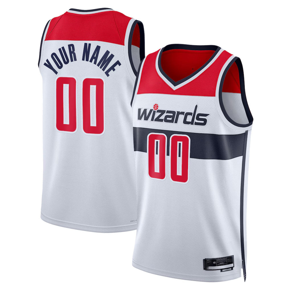 Trusc Custom W.Wizards White Swingman Jerseys - Association Edition