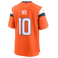 Trusc D.Broncos #10 Bo Nix Orange 2024 Draft First Round Pick Player Game Jersey American Stitched Jersey