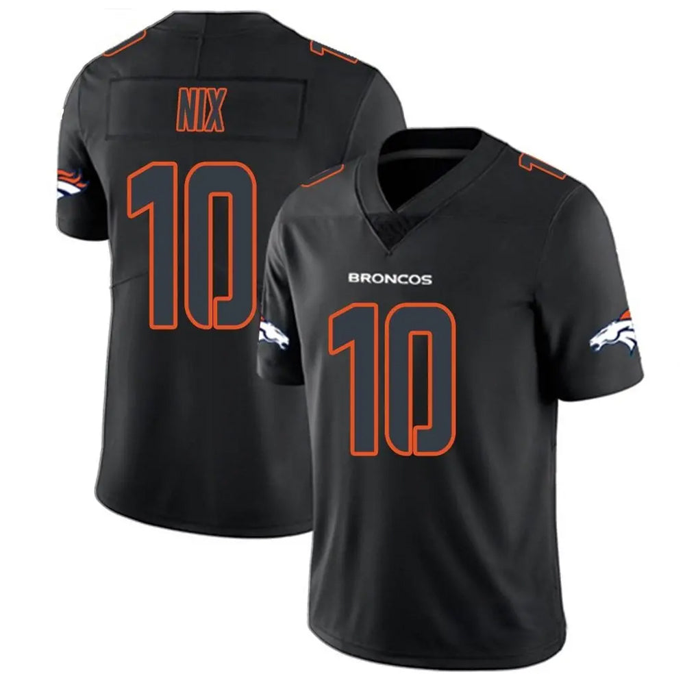 Trusc D.Broncos #10 Bo Nix Player Limited Black Impact Jerseys